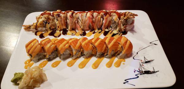 The KC Roll and the King Salmon Roll