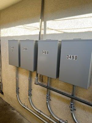 Sub panels for 4 unit apartment.