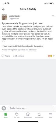 Gunfire complaint