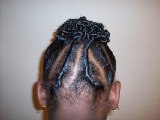 twists with hair added-natural style