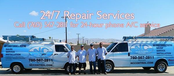 24/7  repair AC and heating services