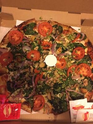 Spicy veggie pizza