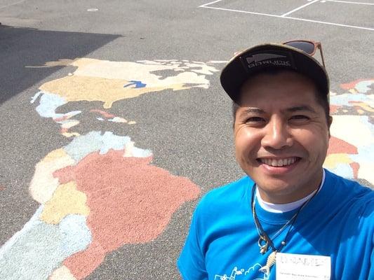 SAP Volunteer Day painting the World Map for the Boys and Girls Club of Santa Clara County!