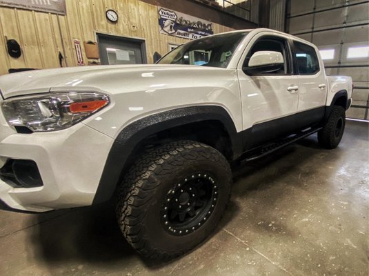 Bedliner on rocker covers for new life to your truck. TNT Customs for the win.