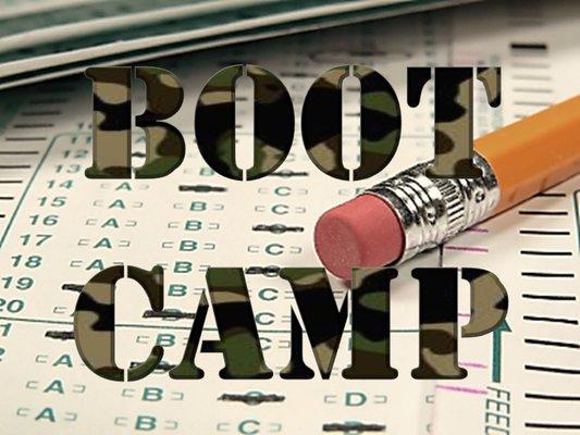 Our unique, intense, jampacked weekend SAT & ACT Prep Classes = Boot Camps