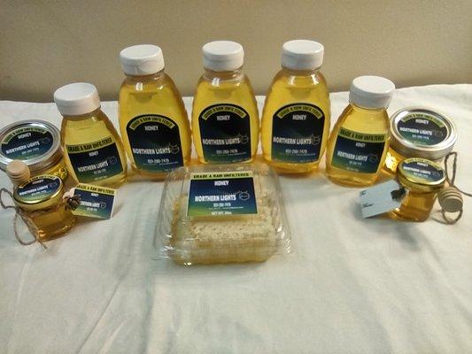 Wide selection of Grade A raw honey products.