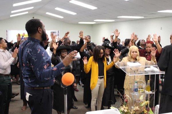 At the altar during worship experience