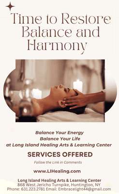 Balance your energy at lihealingarts.com