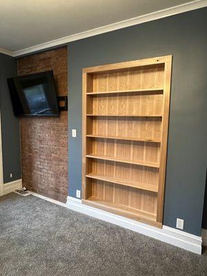 Hickory Built in Book Case