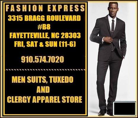 New Location of 
 FASHION EXPRESS
 Fayetteville, NC
 910.574.7020