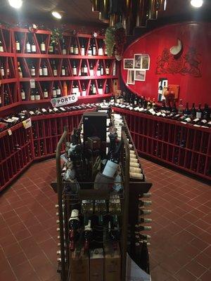 Cutest wine cellar section tucked inside...