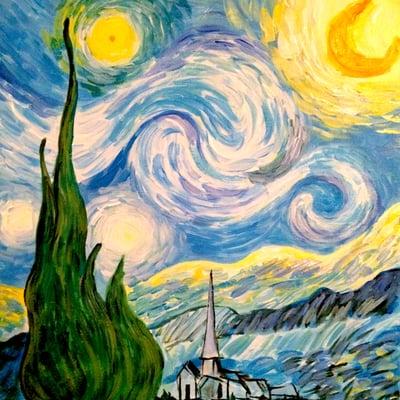 Starry night painting!