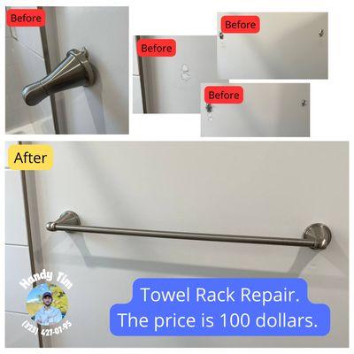 Towel rack repair.