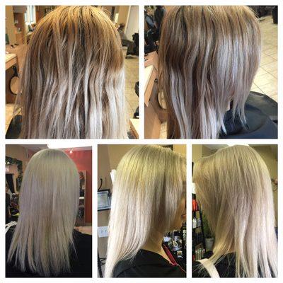 Before and after platinum blonde by Melissa