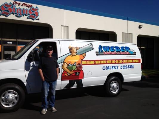 Steve Weber in front of his van