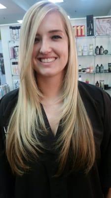 Partial highlights and new blonde (Done by karen singh)