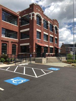 Accessible Parking, Building, Entrance and Restrooms