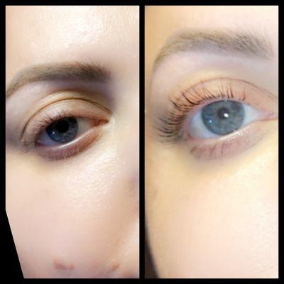 Lash Lift and Tint Before and After