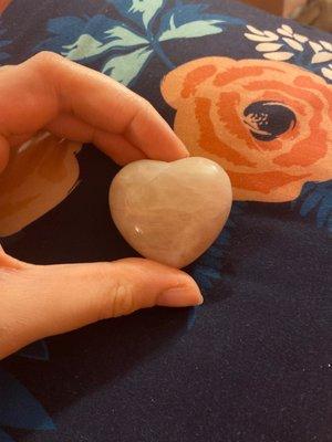 Rose quartz in heart shape