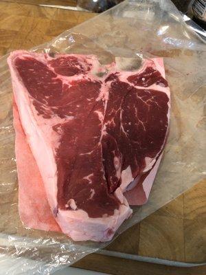 2pound T-Bone trimmed for me.