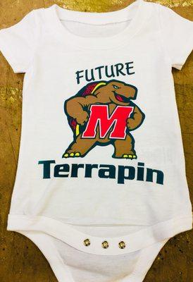 Custom sublimated onesies for your children.  Ask about them today!!!