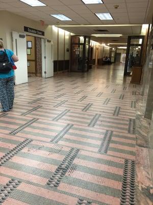 Hallways (4th floor). There are escalators and elevators and restrooms on every floor.