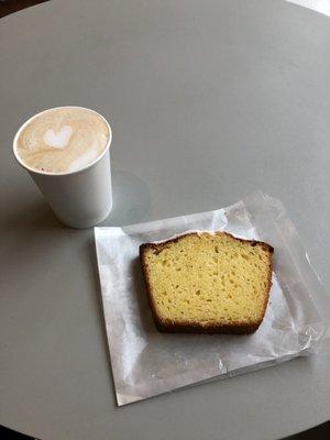 Cappuccino and lemon almond cake