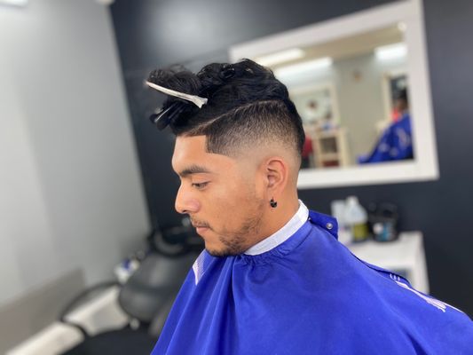 Drop fade, long on top