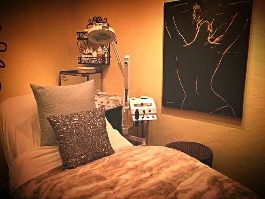 Come Relax and Unwind in our Cozy Facial Room