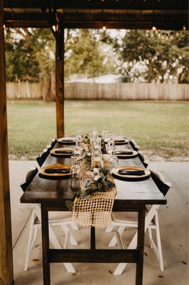 Our rectangular table set-up