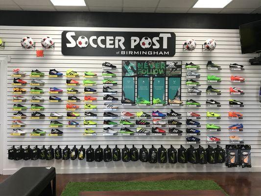 Largest selection of soccer footwear in Birmingham.