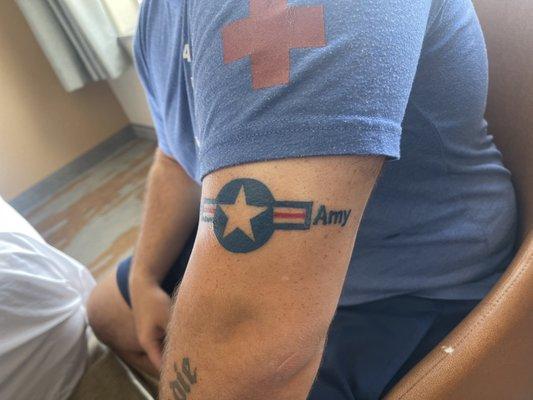 Old Air Force logo tattoo