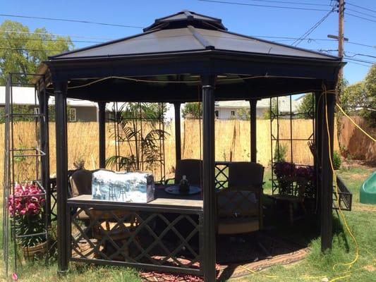 We can even build merchandise you bought for your yard,here's' a gazebo we've built