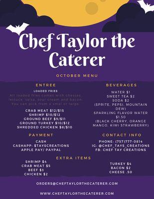 October Menu!