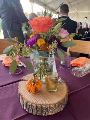 Table set -up with colors we picked & not changed .