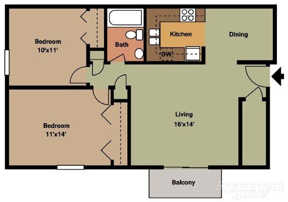 2 Bedroom Apartment Home