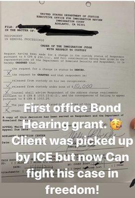 Client was released with Bond