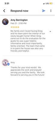 Review from a recent customer!