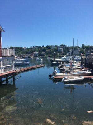 The view out the back door of Gallery 53, a co-operative gallery in the Rocky Neck Art Colony.