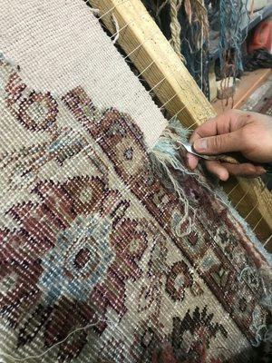 Antique Persian Mahal Rug Cleaning and Repair