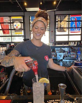 Blend Lounge Bartender making a cocktail/