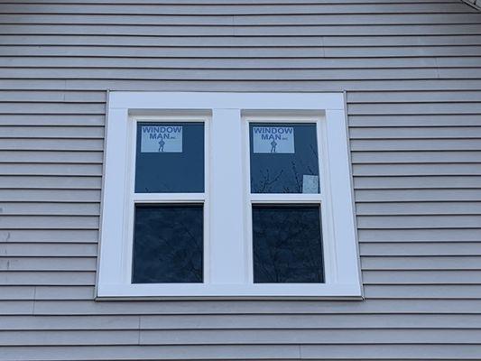 Set of double hung windows