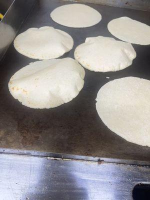 Handmade corn tortillas