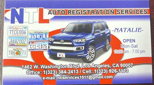 NTL auto Registration services