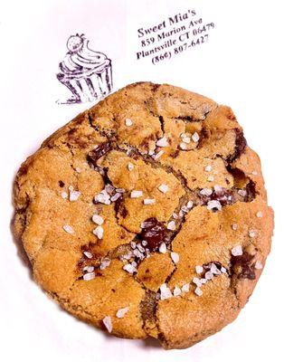 Nutella stuffed chocolate chip cookie @ Sweet Mia's gourmet cupcakes in Plantsville, CT