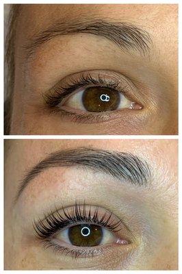 Lash lift and brows