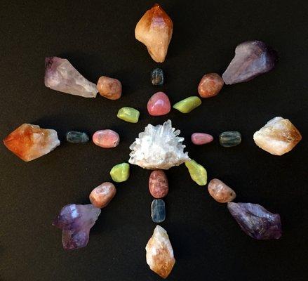 Learn how to work with crystal grids and use sacred geometry at one of my many crystal classes.