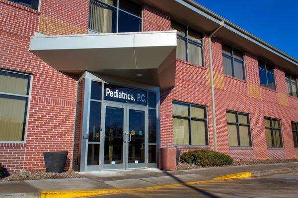 The front entrance to Pediatrics, P.C.