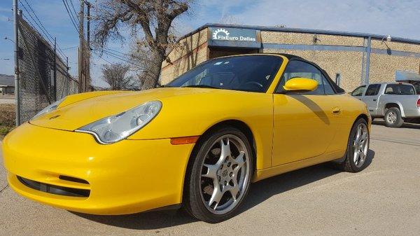 This 2002 Porsche 911 came down from Tulsa Oklahoma for transmission leak repair and preventive maintenance.