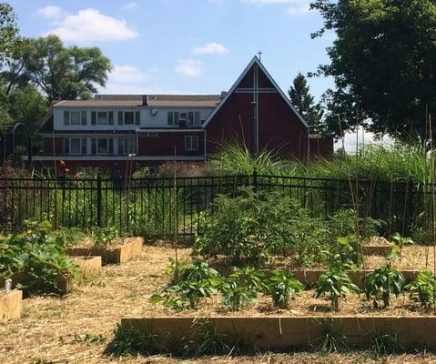 Rear of Calvary showing both our community & memorial gardens